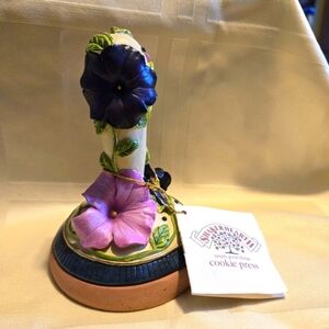 Vintage Shaker Hearth 3" Hand Molded Painted Cookie Press Terra Cotta Press Base